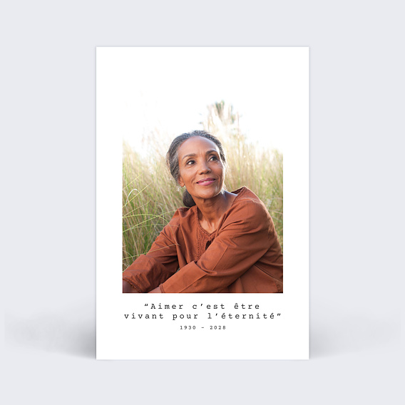 Faire-part décès Polaroid Simple  Recto