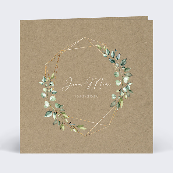 Faire-part décès Ornement de Fleurs Recto