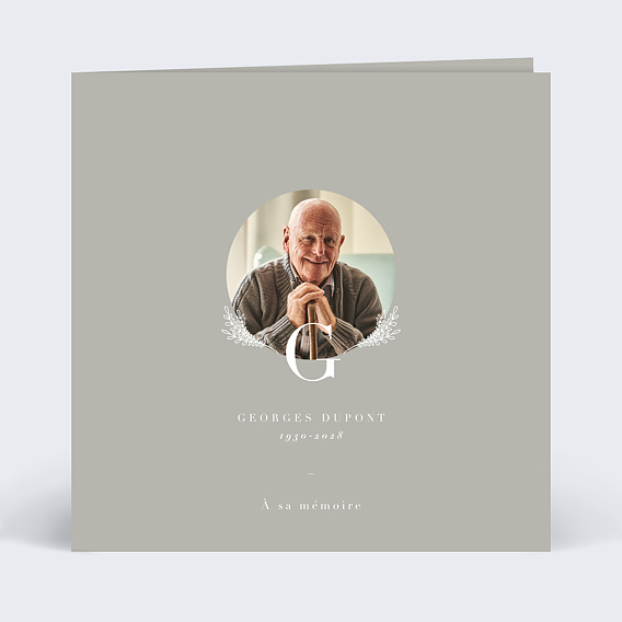 Faire-part décès Quiétude Recto