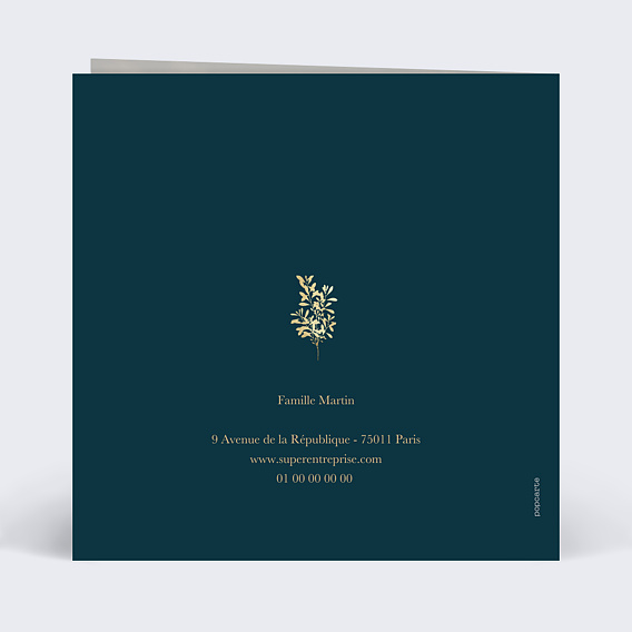 Faire-part décès Arbre ocre Verso