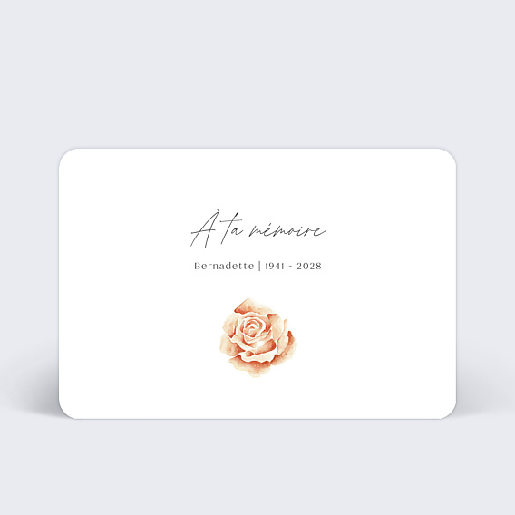 Faire part Décès Rose Rouge