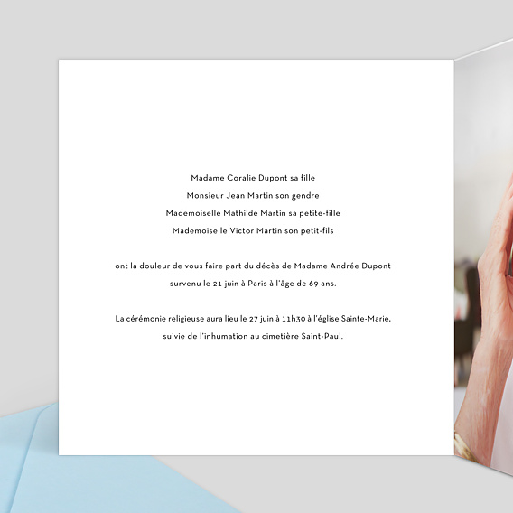 Faire-part décès Dorure Pois Intérieur Gauche