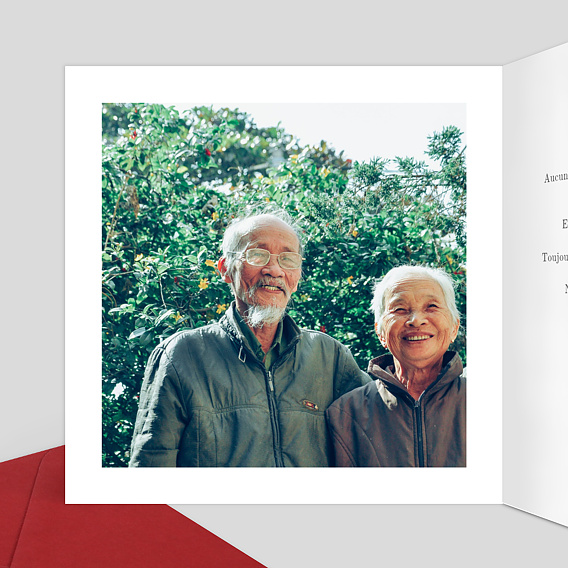 Faire-part décès Dorure Jolie Typo Intérieur Gauche