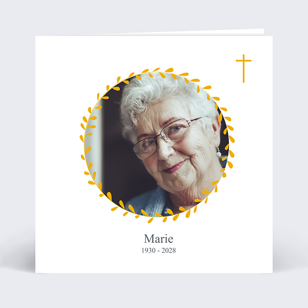 Faire-Part Décès Couronne Recto