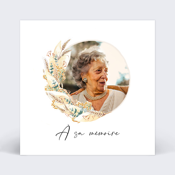 Faire-part décès Aquarelle Fleur