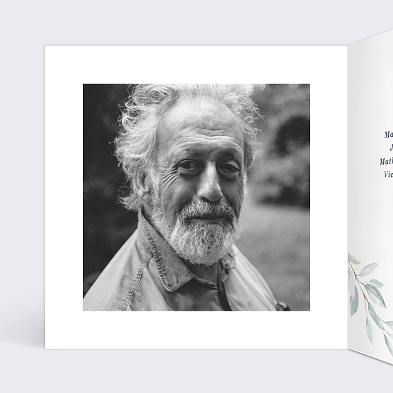 Faire-part décès Lettrine Botanique Intérieur Gauche