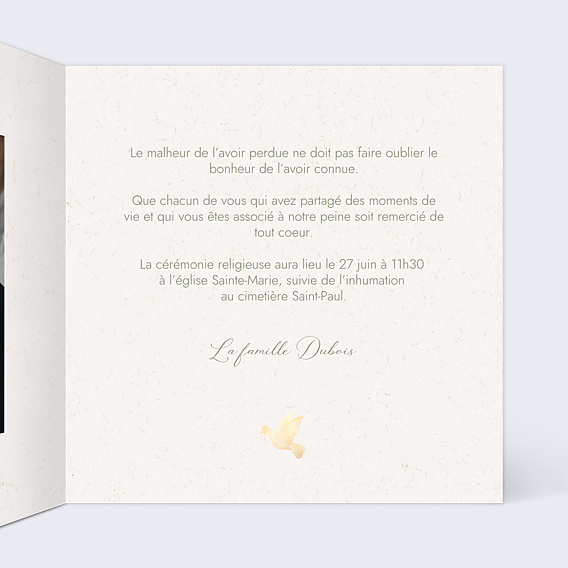 Faire part Décès Croix Fleurie