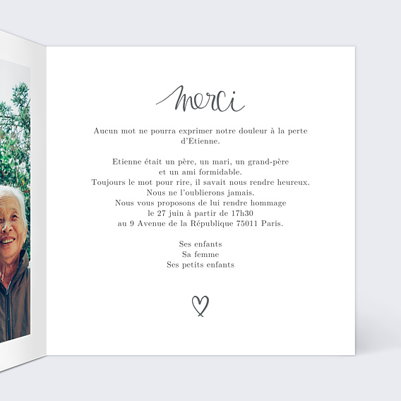 Faire part Décès Dorure Jolie Typo