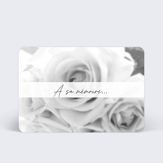Faire part Décès Roses Noir et Blanc