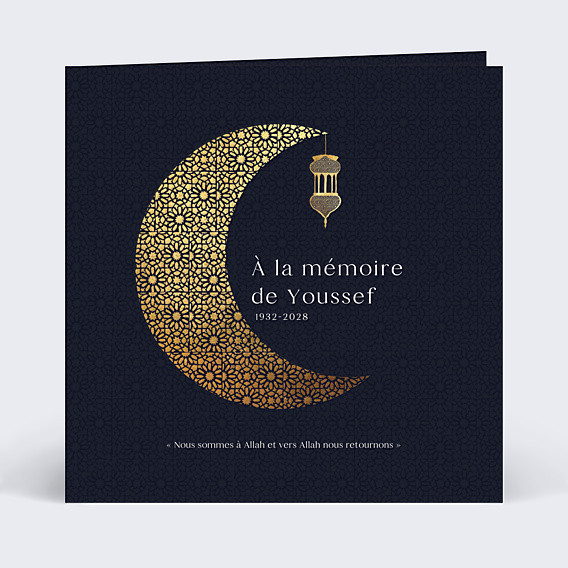 Faire part Décès Croissant Islam