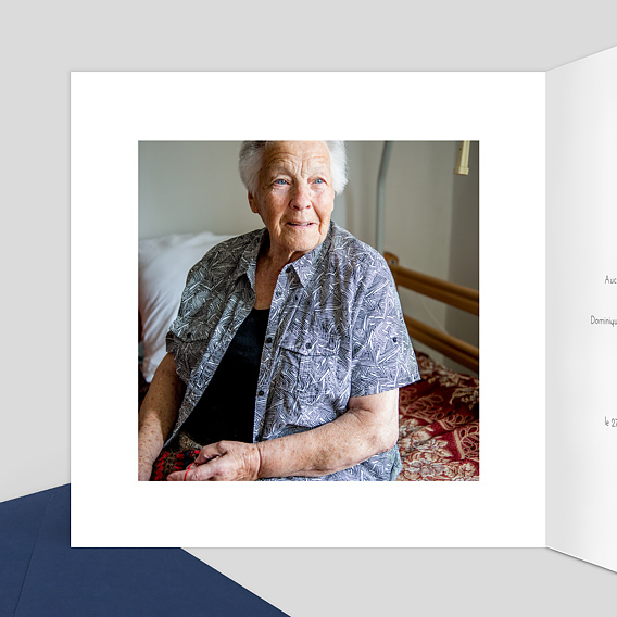 Faire-part décès Dorure Cadre 4 Photos Intérieur Gauche