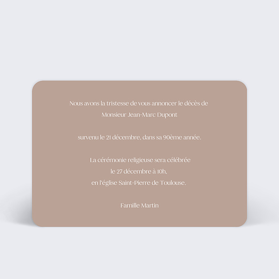 Faire part Décès Paysage Brumeux