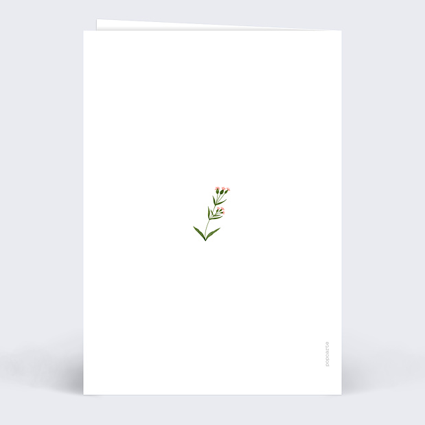 Faire-part de décès bourgeons Verso