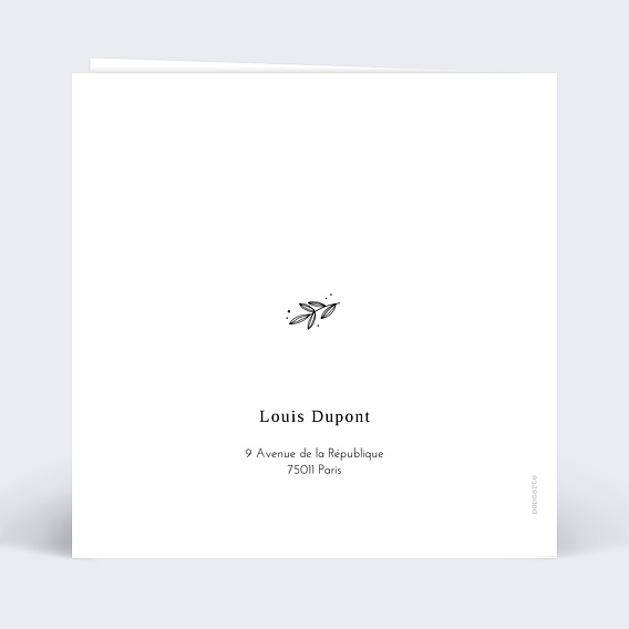 Faire-part décès Tampon Délicatesse Verso