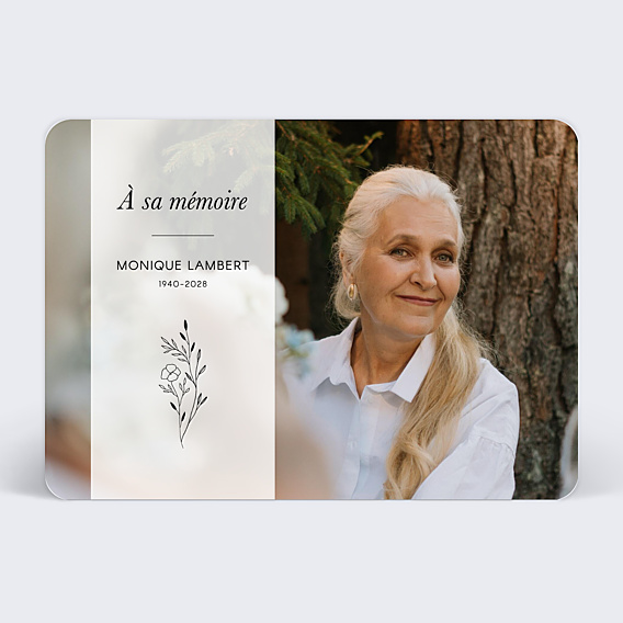 Faire part Décès Photo Défunt