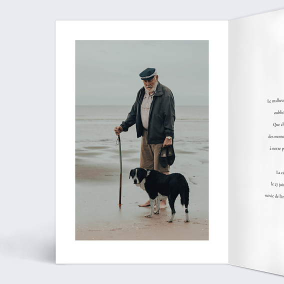 Faire-part décès Tronc d'Arbre Intérieur Gauche