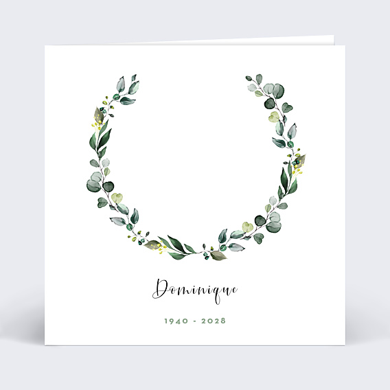 Faire part Décès Découpe Eucalyptus