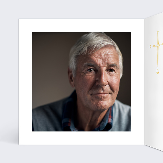 Faire-part décès Croix Or Intérieur Gauche