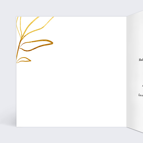 Faire-part décès Feuillage Ocre Intérieur Gauche