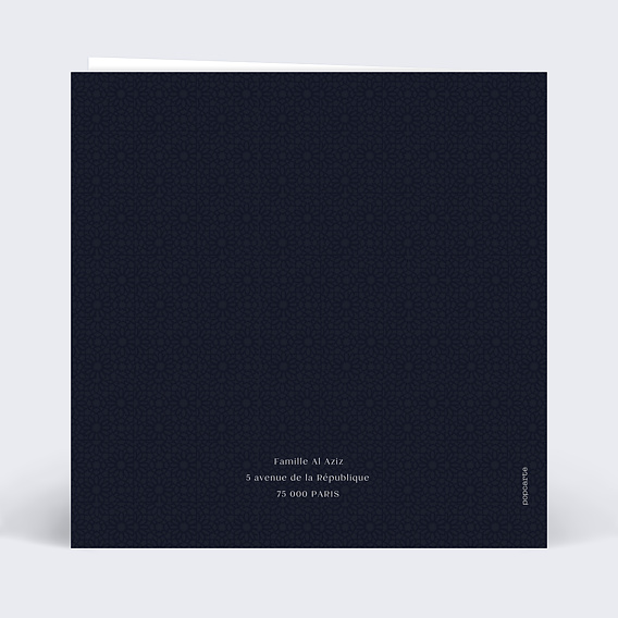 Faire-part décès Croissant Islam Verso