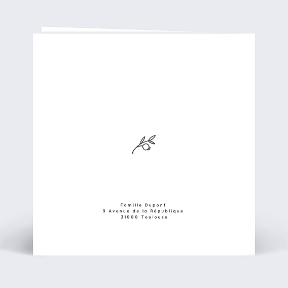 Faire-part décès Tampon Garden Verso