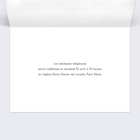 Faire-part décès Couronne Colorée Intérieur Droit