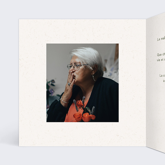 Faire-part décès Croix Fleurie Intérieur Gauche