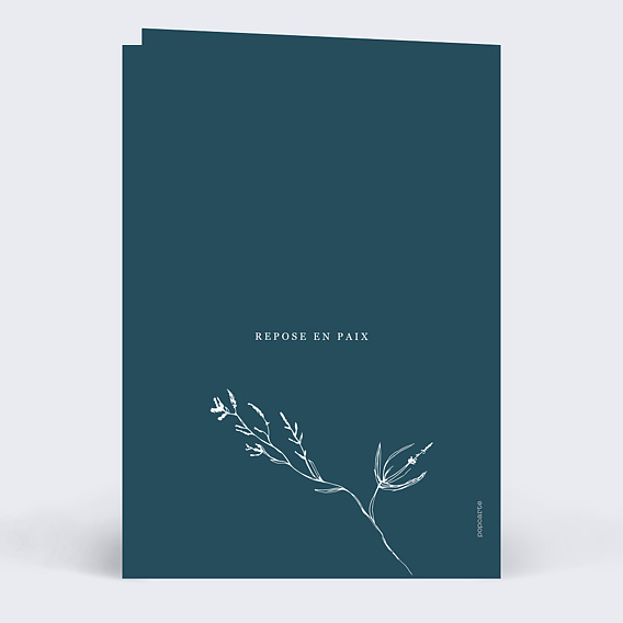 Faire-part décès Idylle Verso