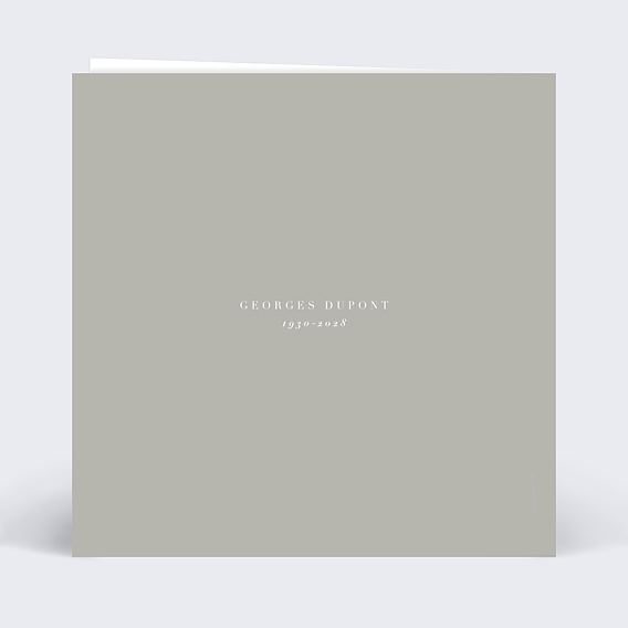 Faire-part décès Quiétude Verso