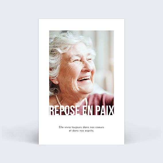 Faire part Décès Typographie