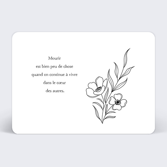 Faire-part décès Pensées Recto