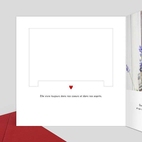 Faire-part décès Découpe Love Letter Intérieur Gauche