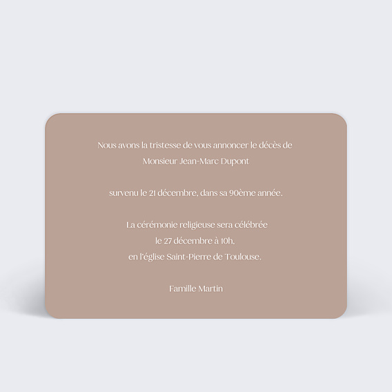 Faire part Décès Paysage Brumeux