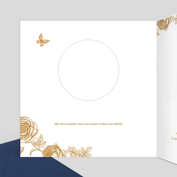 Faire-part décès Découpe Baroque Intérieur Gauche