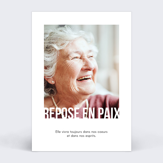 Faire-part décès Typographie