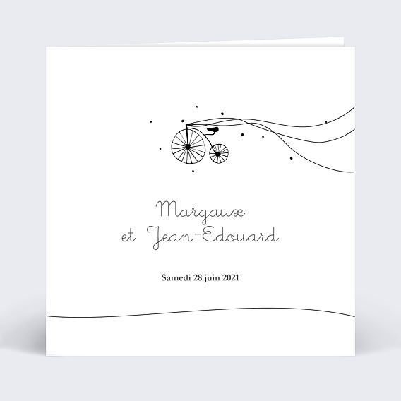 Faire-part Mariage A bicyclette