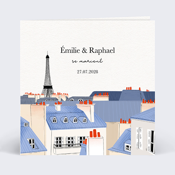 Faire part mariage Amoureux à Paris