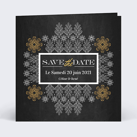 Faire-part Mariage Ardoise chic