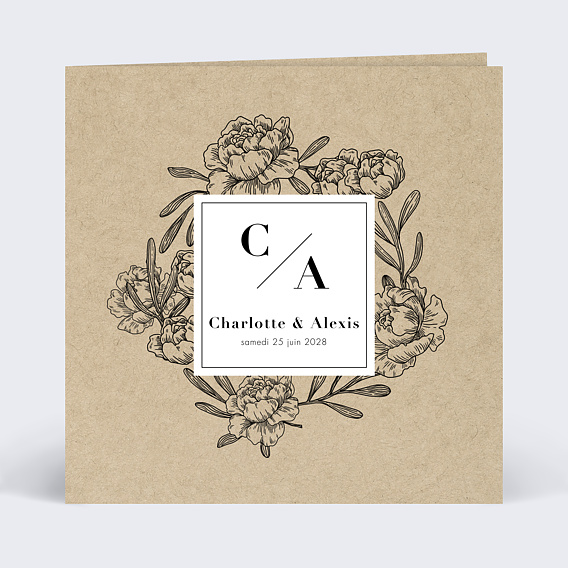 Faire part mariage Authentique