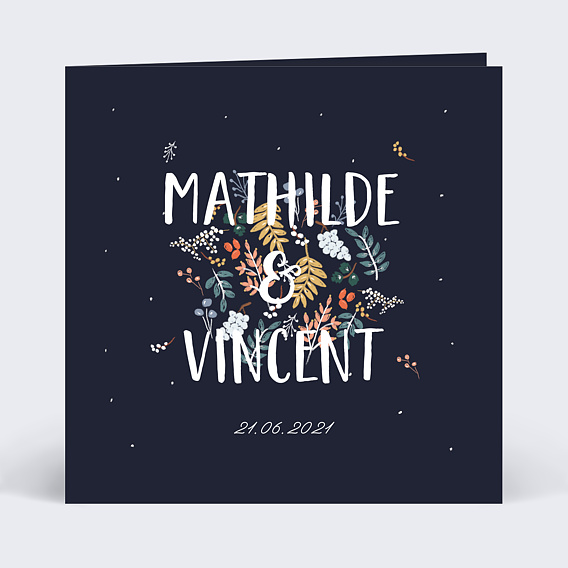 Faire-part Mariage Bleu et blanc