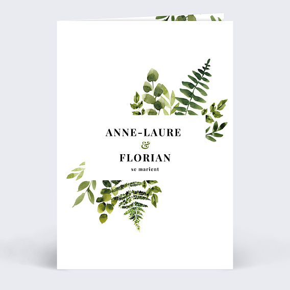 Faire part mariage Aquarelle Botanique