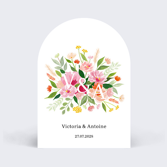 Faire-part Mariage Bouquet Champêtre Aquarelle