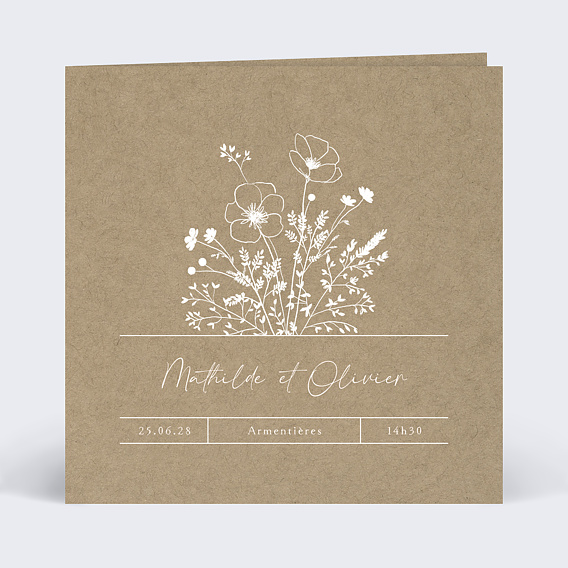 Faire part mariage Bouquet Champêtre