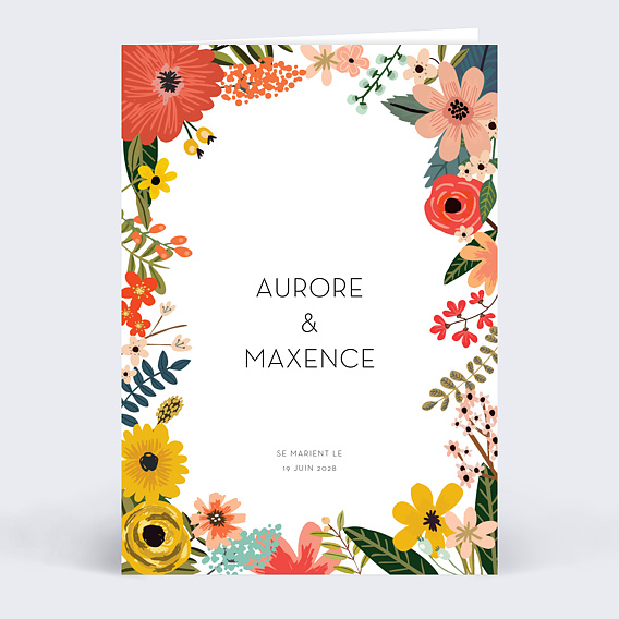 Faire part mariage Bouquet Printanier
