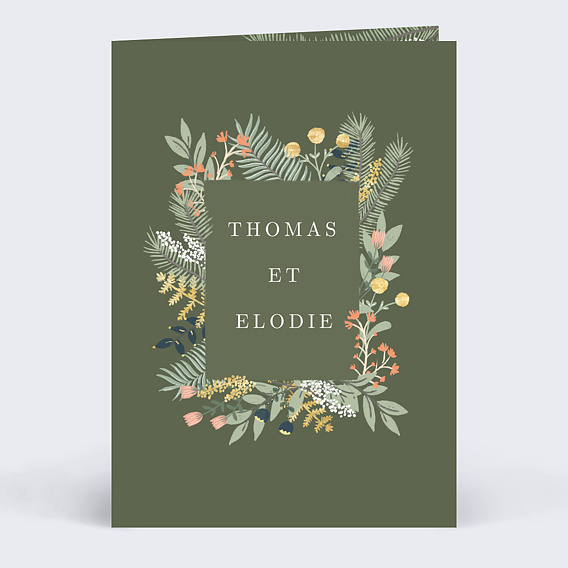 Faire part mariage Cadre Floral Élégant