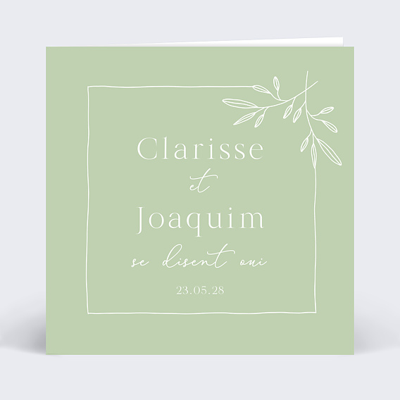 Faire part mariage Cadre minimaliste chic