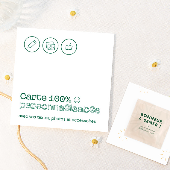 Faire part mariage Carte graines 100% personnalisable