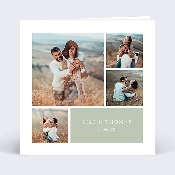 Faire-part Mariage Classique multiphotos