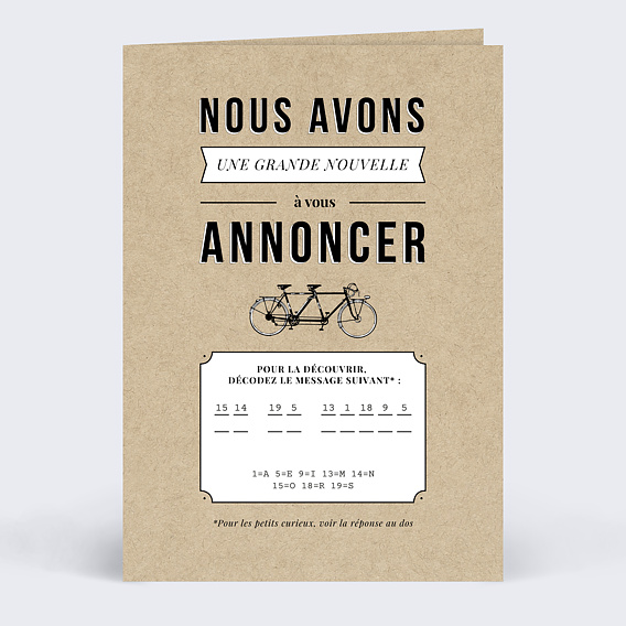 Faire part mariage Code Vintage
