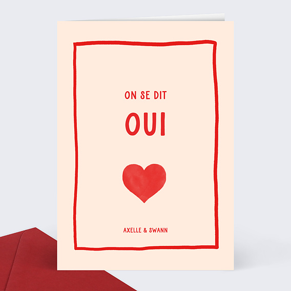 Faire part mariage Cœur Simple
